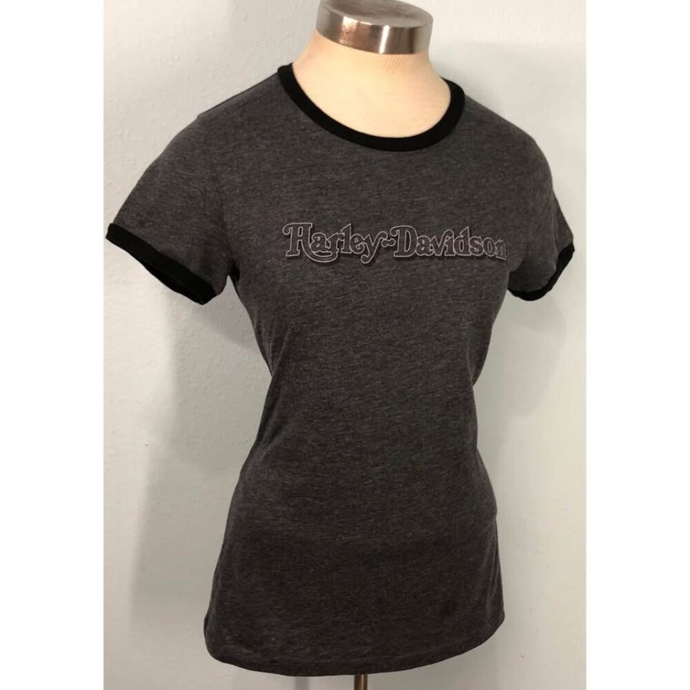 Harley Davidson T-shirt Small Women Stretchy Vintage Style MADEIRA BEACH FLORIDA